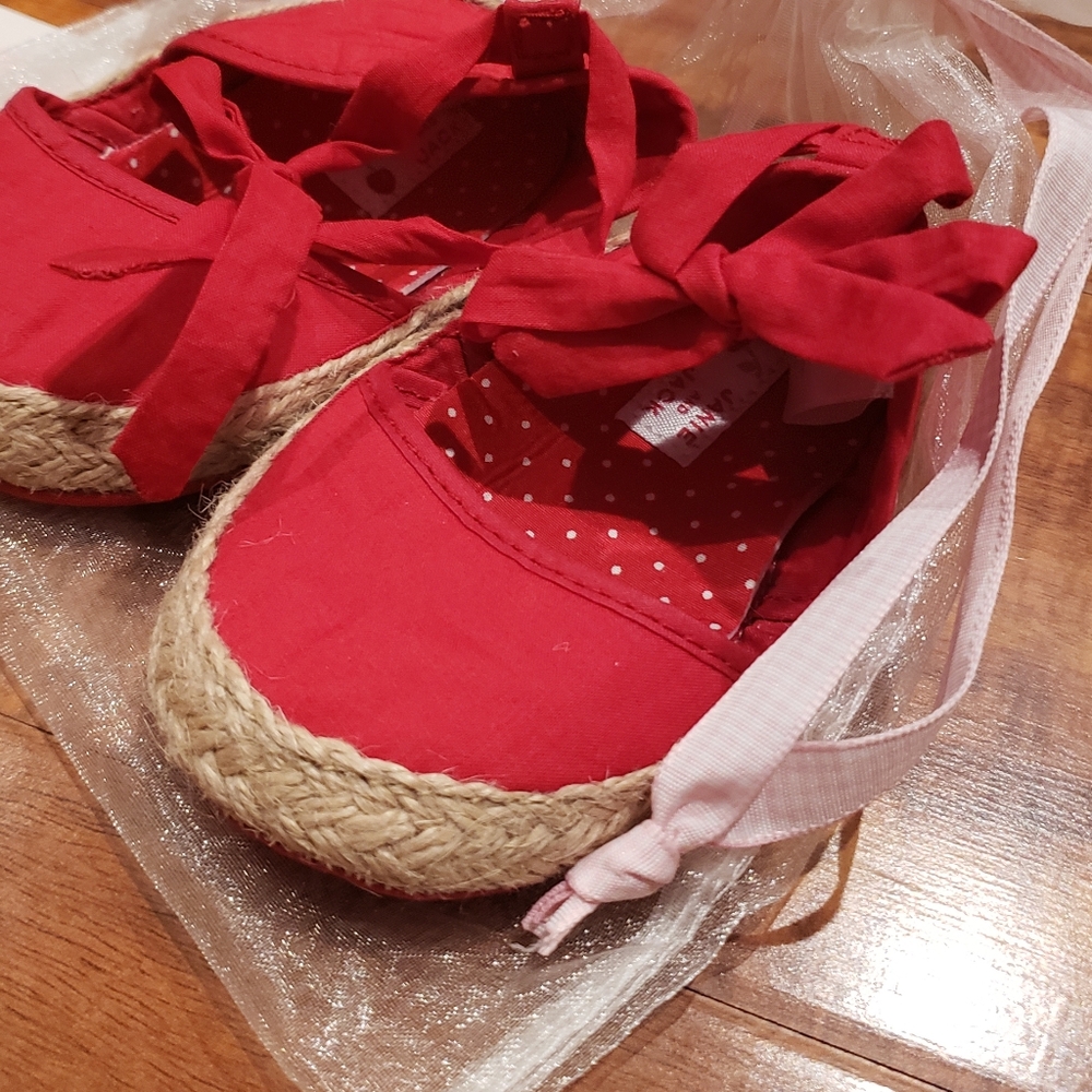 Janie and Jack NWT 6-12 months cherry ruffle swimsuit, coverup, shoes and socks - Picture 13 of 16